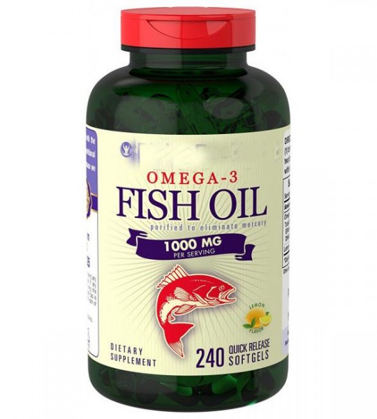 Piping Rock Omega-3 Fish Oil 1000 mg  240 капсул