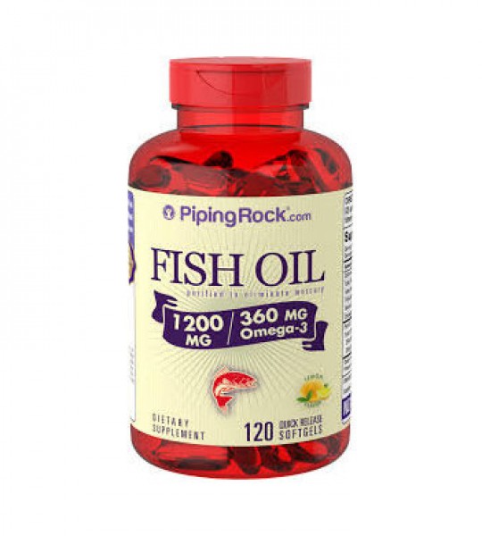 Piping Rock Omega-3 Fish Oil Lemon Flavor 1200 мг (120 капc)