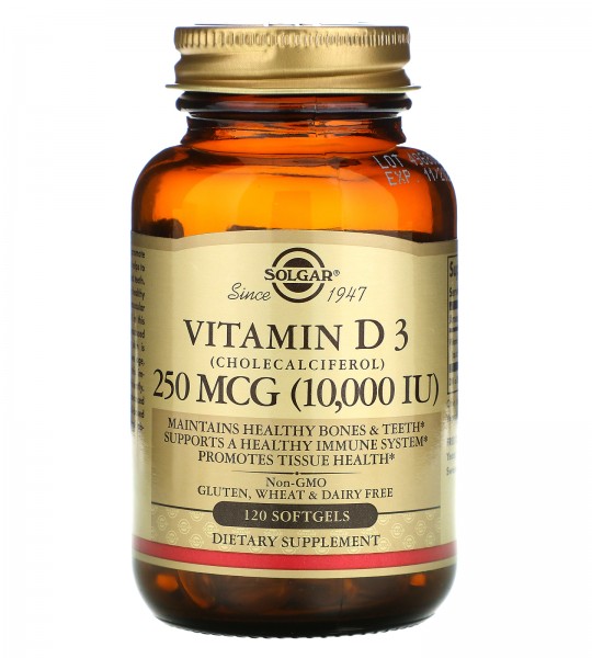 Solgar Vitamin D3 250 мкг 10 000 IU 120 капс