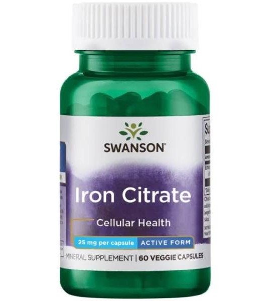 Swanson Iron Citrate 25 мг (60 капс)