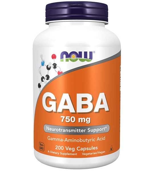 NOW GABA 750 мг Veg Capsules 200 капс