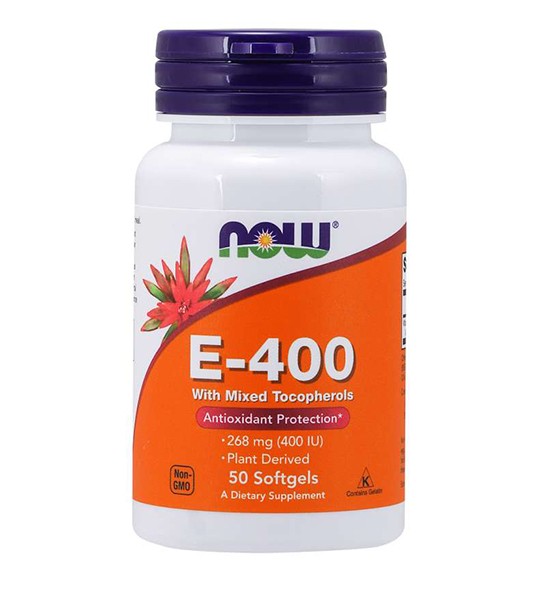 NOW Vitamin E-400 IU MT Softgels (50 капс)