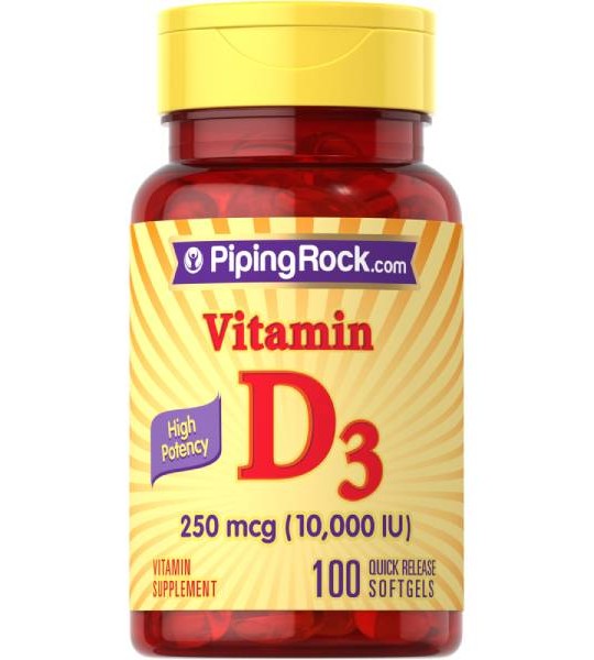 Piping Rock High Potency Vitamin D3 250  мкг /10 000 IU/ (100 капс)