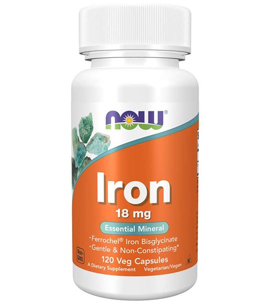 Now Iron 18 mg Veg Capsules (120 капс)