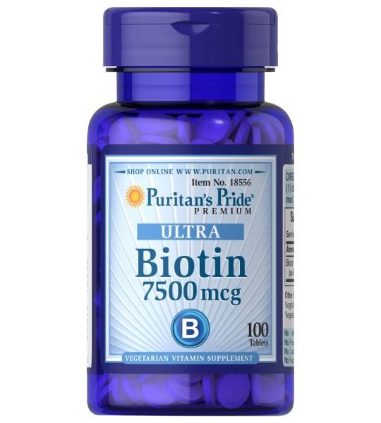 Puritan's Pride Biotin Ultra 7500 mcg  (100  капс)