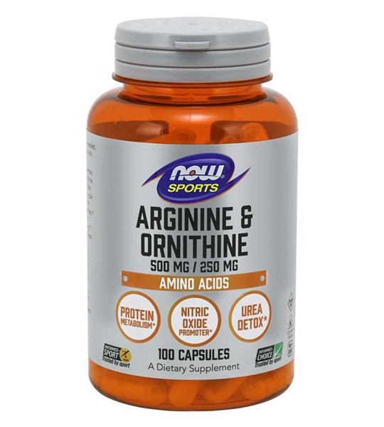 NOW Sports Arginine & Ornithine 500 mg / 250 mg Veg Caps (100 капс)