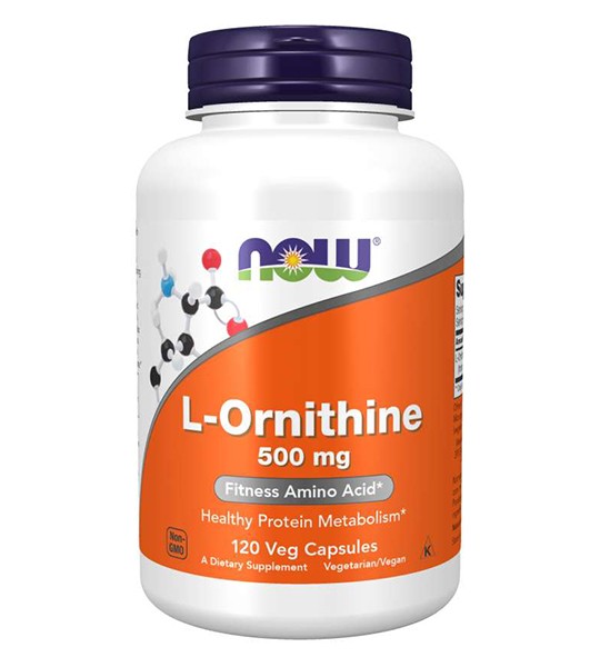 NOW L-Ornithine 500 mg Veg Capsules (120 капс)