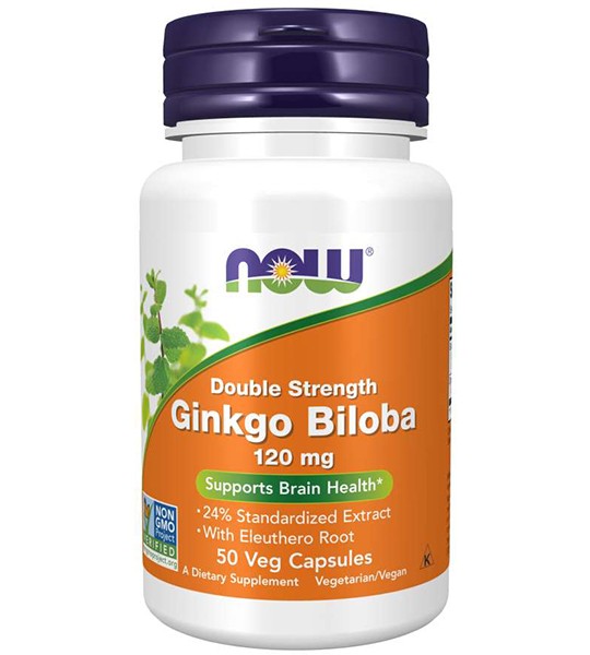 NOW Ginkgo Biloba Double Strength 120 mg Veg Capsules (50 капс)