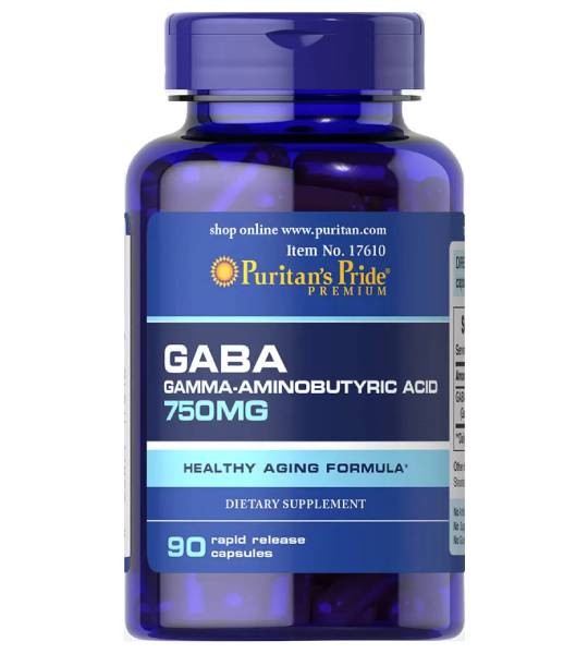 Puritan's Pride GABA (Gamma Aminobutyric Acid) 750 мг (90 капс)
