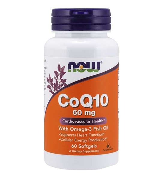 NOW CoQ10 60 мг + omega 3 Fish Oil (60 капс)