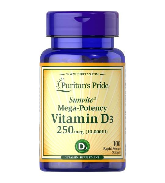Puritan's Pride Vitamin D3 250 mcg (10000 IU) 100 капс