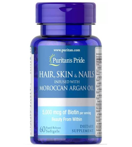 Puritan's Pride Hair Skin & Nails infused with Moroccan Argan Oil (60 капс)
