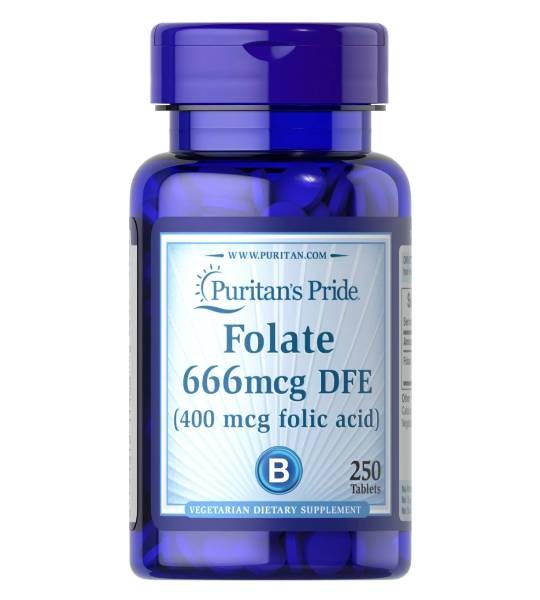 Puritan's Pride Folate 666 mcg DFE 400 мкг Folic Oil (250 табл)