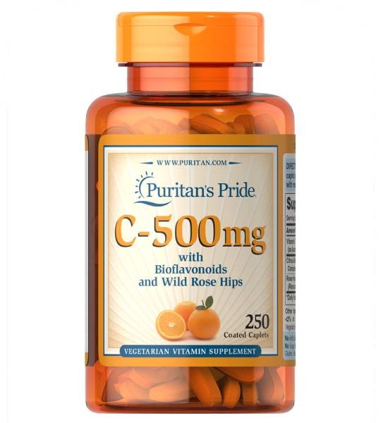 Puritan's Pride Vitamin C-500 мг with Bioflavonoids + Wild Rose Hips (100 табл)