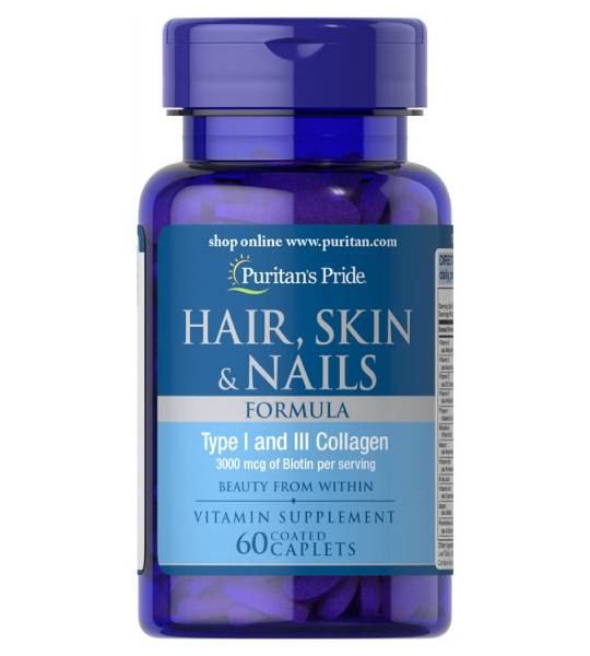 Puritan's Pride Hair Skin & Nails Formula +Biotin 3000 мкг (60 табл)