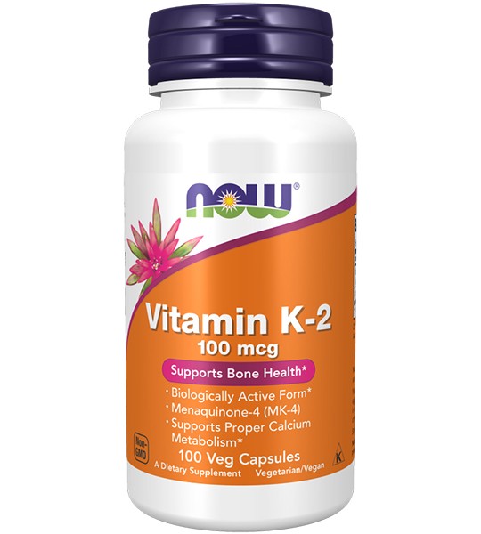 NOW Vitamin K-2 100 мкг Veg Capsules 100 капс