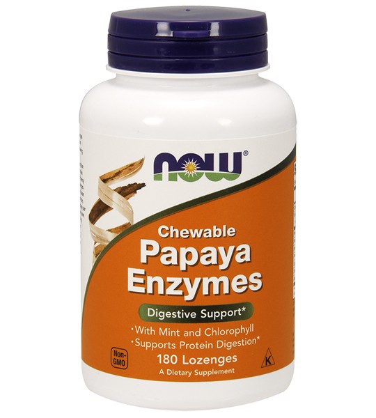 NOW Papaya Enzymes Lozenges 180 леденецов