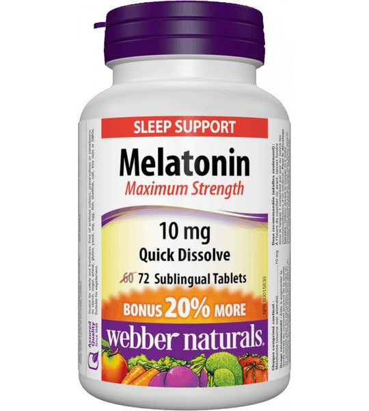 Webber Naturals Melatonin 10 мг 72 табл