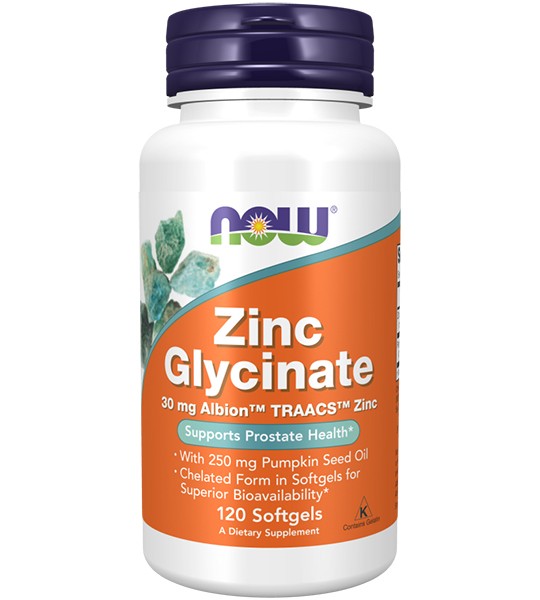 NOW Zinc Glycinate 30 мг 120 капс