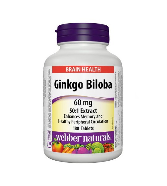 Webber Naturals Ginkgo Biloba 60 мг 180 табл