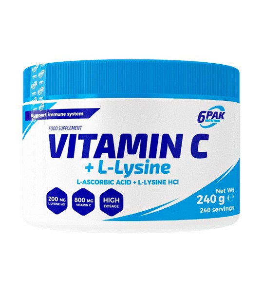 6PAK Nutrition Vitamin C + L-Lysine 240 грамм