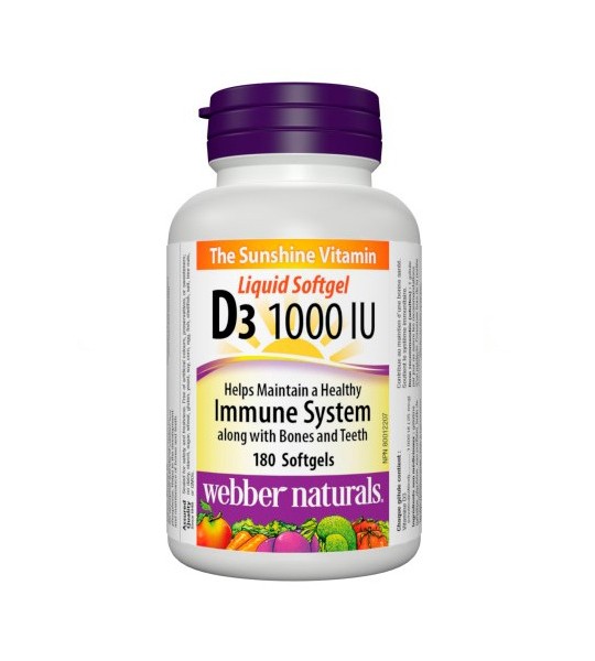 Webber Naturals Vitamin D3 1000 IU 180 капс