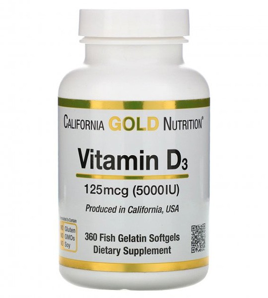 California Gold Nutrition Vitamin D3 5000 IU 360 капс