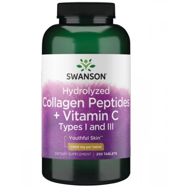Swanson Hydrolyzed Collagen Type I & III + Vitamin C  250 табл