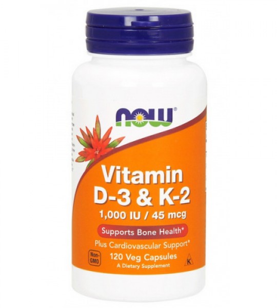 NOW Vitamin D-3 & K-2 Veg Caps 120 капс