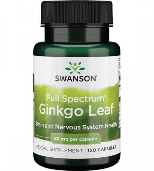 Swanson Full Spectrum Ginkgo Leaf 60 мг 120 капс