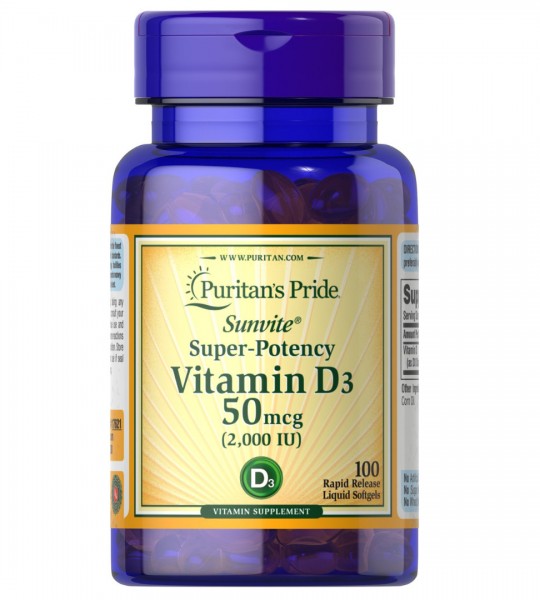 Puritan's Pride Vitamin D3 50 mcg (2000 IU) 100 капс