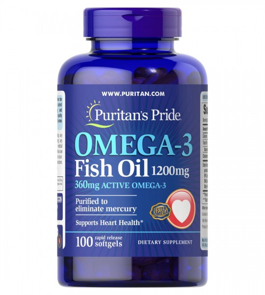 Puritan's Pride Omega-3 Fish Oil Softgels 1200 мг (100 капс)