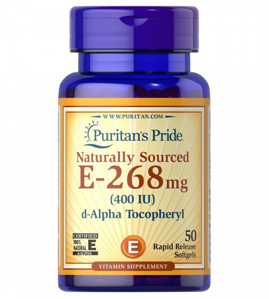Puritan's Pride Naturallly Sourced Vitamin E-268 мг 400 IU (50 капс)