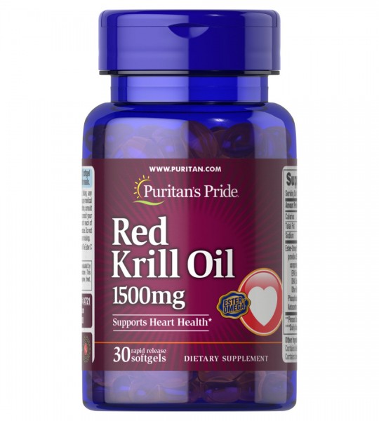 Puritan's Pride Maximum Strength Red Krill Oil 1500 мг (30 капс)