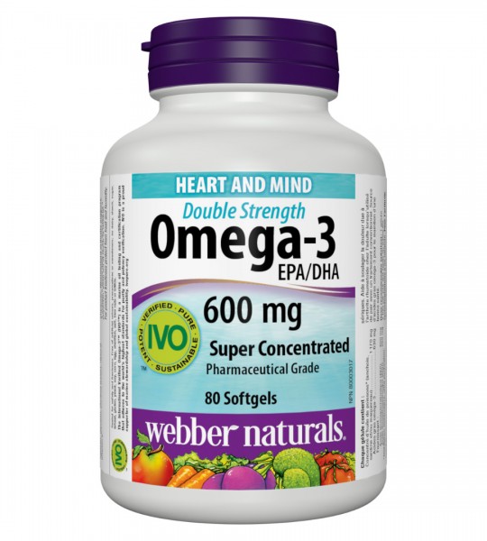 Webber Naturals Omega-3 Double Strength 600 мг 80 капс