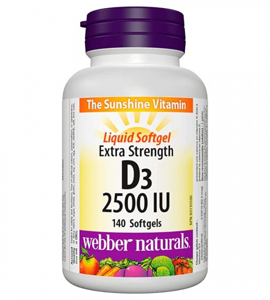 Webber Naturals Vitamin D3 2500 IU 140 капс