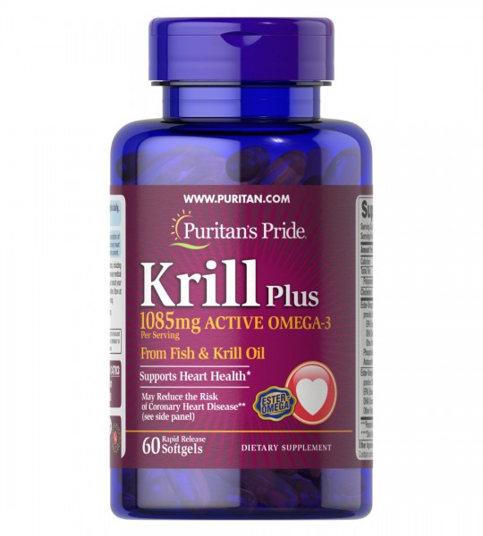Puritan's Pride Krill Oil Plus High Omega-3 Concentrate 1085 мг (60 табл)