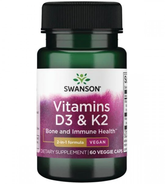 Swanson Vitamins D3 & K2 2000 IU & 75 мкг 60 капс