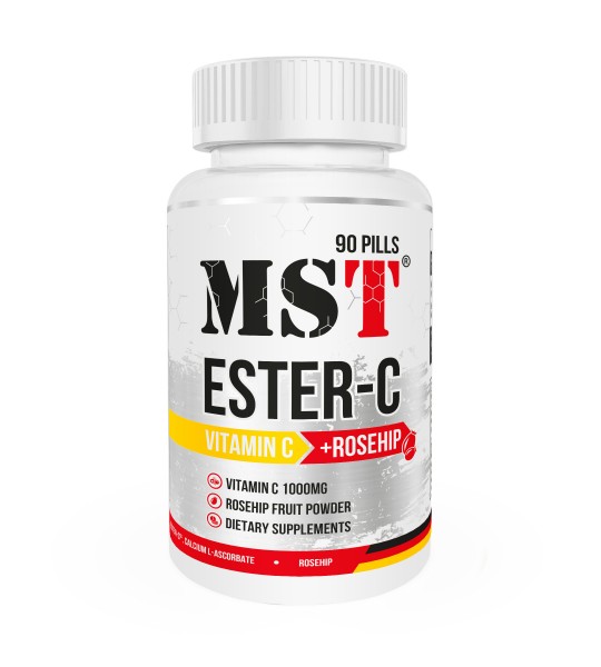 MST Ester-C Vitamin C 1000 mg + Rose Hips 90 табл