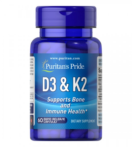 Puritan's Pride Vitamin D3 & K2 60 капс
