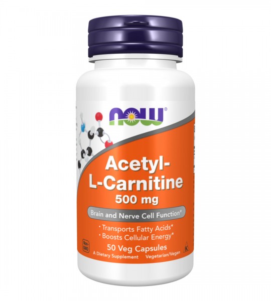 NOW Acetyl-L-Carnitine 500 мг Veg Caps 50 капс