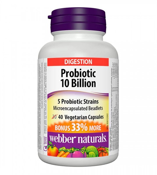 Webber Naturals Probiotic 10 Billion Veg Cap 40 капс