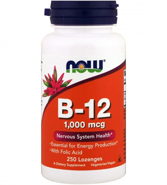 NOW Vitamin B-12 1000 mcg Lozenges (250 жев табл)