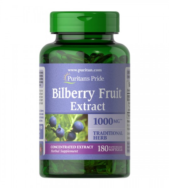 Puritan's Pride Bilberry Fruit Extract 1000 мг 180 капс