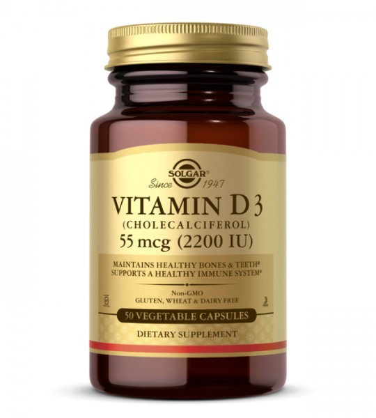 Solgar Vitamin D3 55 мкг 2200 IU Cholecalciferol Veg Caps 50 капс