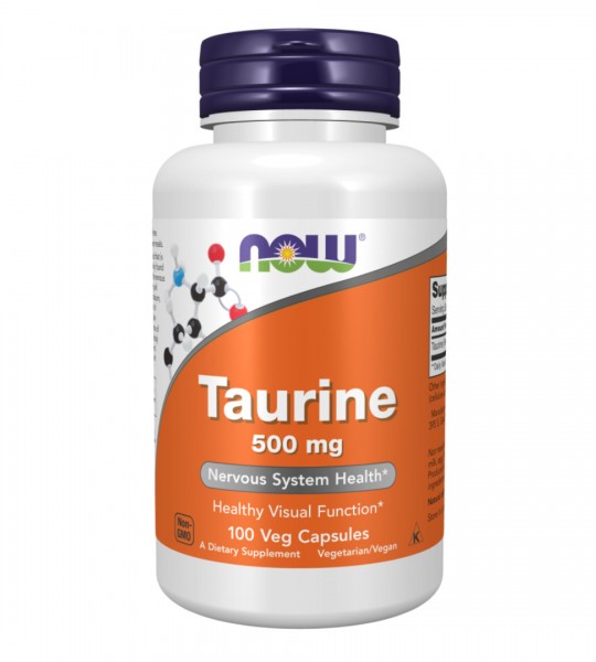 NOW Taurine Double Strength 500 мг Veg Capsules 100 капс