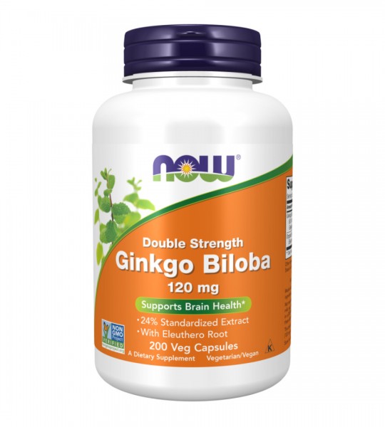 NOW Ginkgo Biloba Double Strength 120 мг Veg Capsules 200 капс