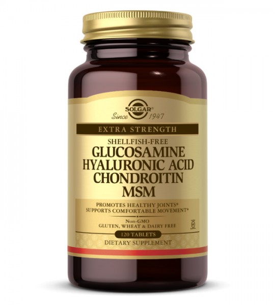 Solgar Glucosamine Hyaluronic Acid Chondroitin MSM Shellfish-Free 120 табл