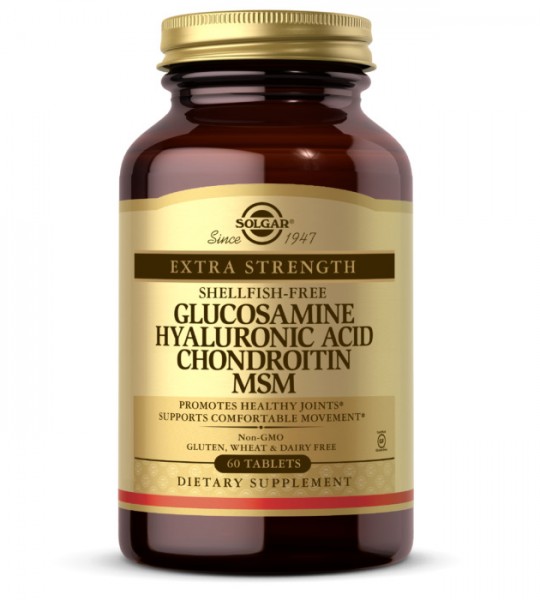 Solgar Glucosamine Hyaluronic Acid Chondroitin MSM Shellfish-Free 60 табл