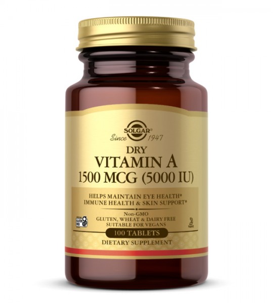 Solgar Dry Vitamin A 1500 мкг (5000 IU) 100 табл